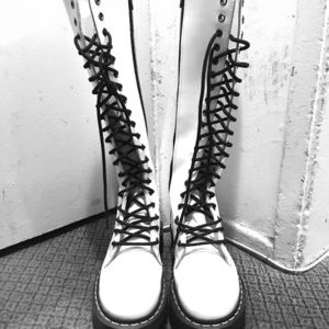 Tall White Dr Martens